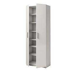 Pegane Armoire placard / meuble de rangement coloris blanc - Hauteur 180 x Longueur 60 x Profondeur 35.6 cm