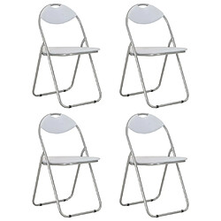 Decoshop26 Lot de 4 chaises de salle à manger cuisine pliantes design simple synthétique blanc CDS021909 