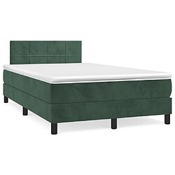 vidaXL Sommier à lattes de lit et matelas Vert foncé 120x200cm Velours