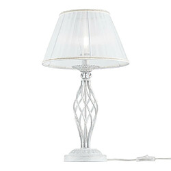 MAYTONI Lampe de table blanche avec or et cristal, 1 lumière, E14