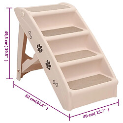 vidaXL Escaliers pliables pour chiens Crème 62x40x49,5 cm pas cher