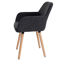 Mendler Chaise de salle à manger HWC-A50 II, fauteuil, design rétro des années 50 ~ tissu, gris foncé