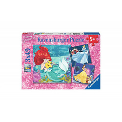 Puzzles 3 x 49 pièces Ravensburger Disney Princesses pas cher