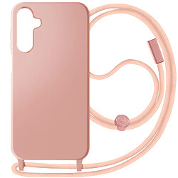 Avizar Coque Cordon Semi-Rigide pour Samsung Galaxy A15 Rose Poudré 