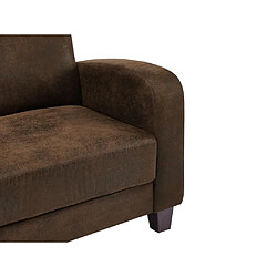 Acheter Vente-Unique Fauteuil club en microfibre marron aspect cuir vieilli MADIE II