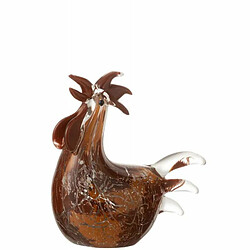 Paris Prix Presse-Papier Poule Verre Tacheté 15cm Marron