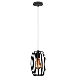 Stoex Lampes de Plafond Abat-Jour forme Olive Suspension Lustre Cage Douille Eclairage Style Industrielle E27 Noir