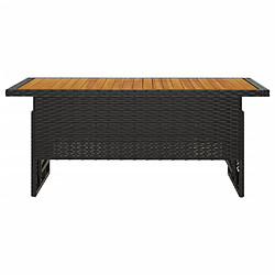 Avis Maison Chic Table de jardin | Table d'extérieur noir 100x50x43/63 cm acacia et résine tressée -GKD83225