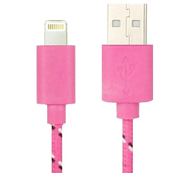 Wewoo Câble Magenta pour iPhone 6 et 6 Plus, 6s 6s Plus, 5 5S 5C de charge de transfert de données USB en nylon de style 3m,