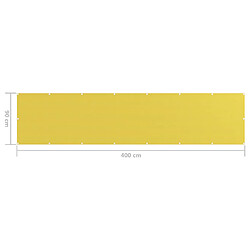 vidaXL Écran de balcon Jaune 90x400 cm PEHD pas cher