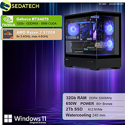 Sedatech PC Gamer V360 • AMD Ryzen 7 5700X • RTX4070 • 32Go RAM • 2To SSD M.2 • Windows 11