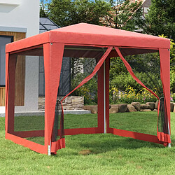 vidaXL Tente de fête avec 4 parois latérales en maille Rouge 2.5x2.5 m