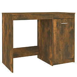 Maison Chic Bureau,Table de travail,bureau de travail pour chambre Chêne fumé 100x50x76 cm Bois d'ingénierie -GKD78045