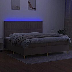 Avis vidaXL Sommier à lattes de lit et matelas et LED Taupe 200x200cm Tissu