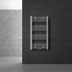 LuxeBath Radiateur sèche-serviette salle de bain acier chrome connexion central 50x80 cm