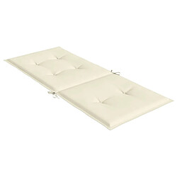 Maison Chic Coussins Confort,Coussins de chaise de jardin dossier haut lot de 6 crème tissu -GKD47734 pas cher