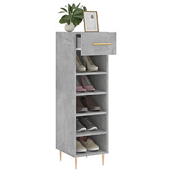 Acheter Maison Chic Armoire à Chaussures Gris béton,Meuble de Rangement à Chaussures 30x35x105 cm bois d'ingénierie -MN92569