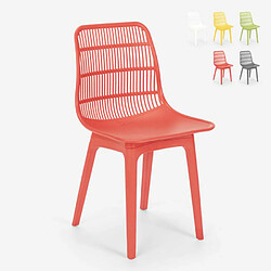 Ahd Amazing Home Design Chaise en polypropylène pour cuisine, bar, restaurant, jardin moderne Bluetit, Couleur: Rouge