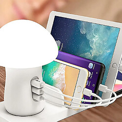 Universal Station de chargement de lampe à champignon, 3 ports USB et 1 port de chargeur sans fil