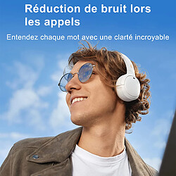 Écouteurs supra-auriculaires sans fil Edifier WH500 - Écouteurs Bluetooth V5.2 légers et pliables avec 40 heures de lecture de musique - Blanc