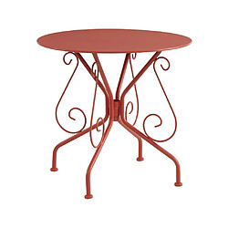 Vente-Unique Table de jardin D.80 cm en métal façon fer forgé - Terracotta - GUERMANTES de MYLIA