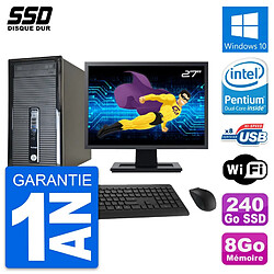 PC Tour HP ProDesk 400 G1 Ecran 27" G3220 RAM 8Go SSD 240Go Windows 10 Wifi - Occasion