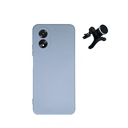 SuppOrt Magnétique renforcé de kit + couvercle de silicone liquide Phonecare pour Oppo A38 4G - Bleu clair