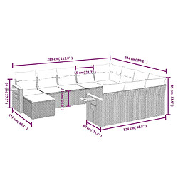 Avis Maison Chic Salon de jardin 11 pcs avec coussins | Ensemble de Table et chaises | Mobilier d'Extérieur beige résine tressée -GKD31385