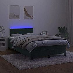 Avis vidaXL Sommier à lattes de lit avec matelas LED Vert foncé 120x200 cm