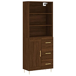 Maison Chic Buffet,Meuble de Rangement,commode pour salon,Cuisine Chêne marron 69,5x34x180 cm Bois d'ingénierie -MN69241