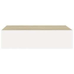 Acheter vidaXL Étagères à tiroir murales 2 pcs Chêne et blanc 40x23,5x10cm MDF