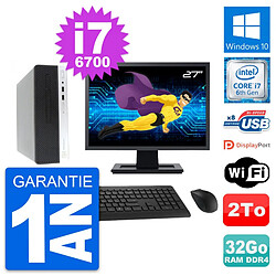 PC HP 400 G4 SFF Ecran 27" Intel i7-6700 RAM 32Go Disque Dur 2To Windows 10 Wifi · Occasion 