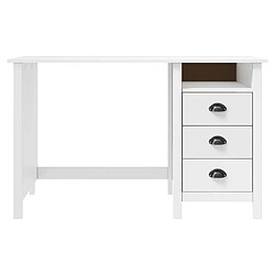 Maison Chic Bureau solide,Table de travail,Bureau d'ordinateur Hill avec 3 tiroirs 120x50x74 cm Bois pin massif -GKD41321