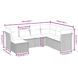 Avis vidaXL Salon de jardin avec coussins 7 pcs marron résine tressée