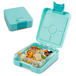 Lunch box - Klarstein schmatzfatz easy snack - Pour enfants - 4 compartiments - 18 x 15 x 5cm - sans BPA - Turquoise