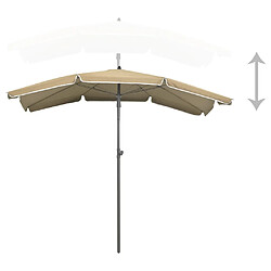 Avis vidaXL Parasol de jardin avec mât 200x130 cm taupe