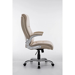 Avis Decoshop26 Fauteuil de bureau sur roulettes confortable hauteur réglable en PVC crème et plastique 10_0002408