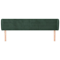 Avis Tête de lit scandinave avec oreilles,meuble de chambre Vert foncé 203x23x78/88 cm Velours -MN65691