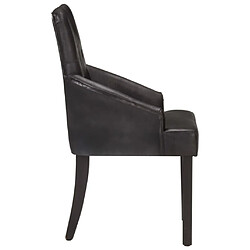 Avis vidaXL Chaises à manger lot de 4 noir cuir de chèvre véritable