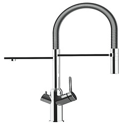 Acheter VIZIO Robinet de cuisine 4 Voies chromé bec orientable, douche 2 jets détachable