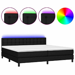 Sommier à lattes,Cadre à lattes de lit et matelas et LED pour Adulte Noir 200x200 cm Tissu -MN75746