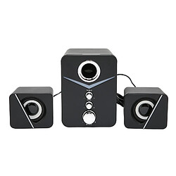 ComfortXL Enceinte d'ordinateur bluetooth d-221 avec graves profonds, son 2.1, mini enceinte de bureau pour fête de mariage - noir 