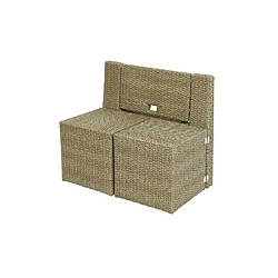 JARDIéco Ensemble de balcon table et pouf ou banc Naturel Java - Jardideco