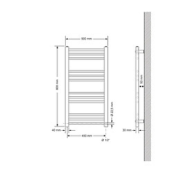 Acheter LuxeBath Radiateur sèche-serviette forme droite acier blanc connexion latérale 50x80 cm