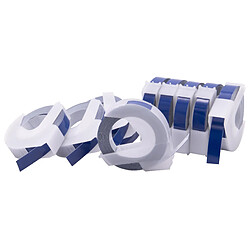 vhbw 10x cassette cartouche ruban de marquage 3D 9mm blanc sur bleu pour imprimante d'étiquette comme Dymo 0898140 