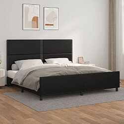 Maison Chic Cadre/structure de lit avec tête de lit pour adulte - Lit Moderne Chambre Noir 200x200 cm Similicuir -MN80824