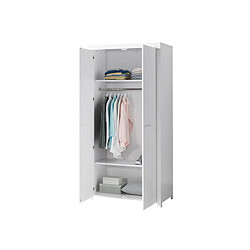 Vipack ERIK Armoire 2 portes en bois laqué blanc Longueur 100cm