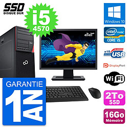 PC Tour Fujitsu P720 Ecran 22" Intel i5-4570 RAM 16Go SSD 2To Windows 10 Wifi - Occasion