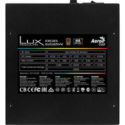 Bloc d'Alimentation Aerocool LUXRGB650M 650 W 80 Plus Bronze