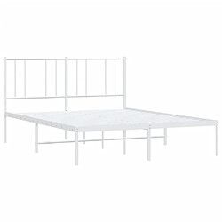 Maison Chic Lit adulte - Cadre de lit métal avec tête de lit pour chambre blanc 120x200 cm -MN40581 pas cher